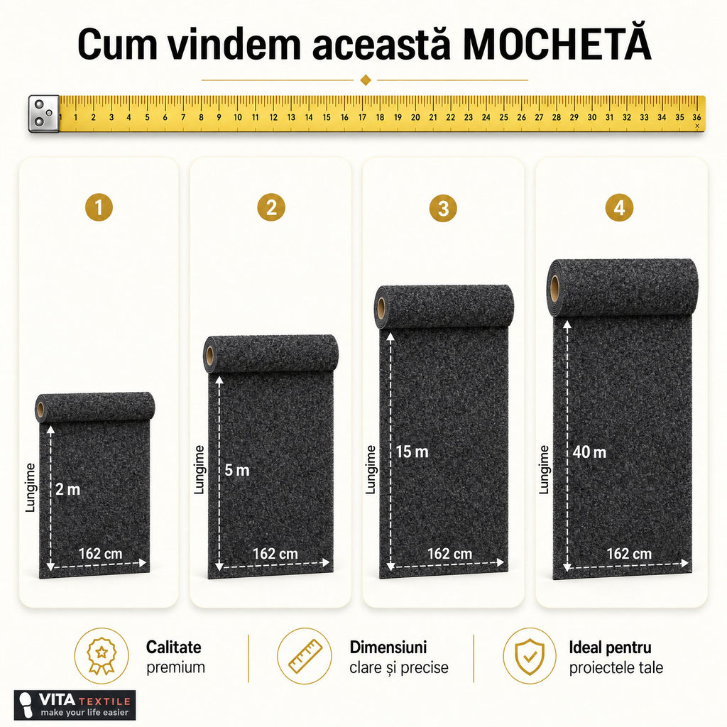 Mochetă antracit 3,5 mm